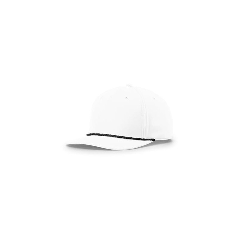 Richardson Five Panel Classic Rope Cap - White/Black, OSFM