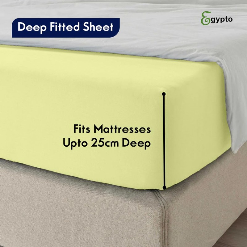Egypto Single Fitted Sheet – Soft & Breathable 10" Deep