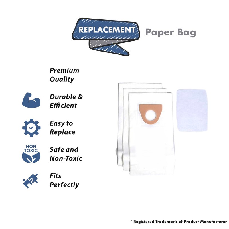 Replacement Part For Shop-Vac Mighty Mini M100 Vacuum Cleaner Bags