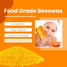 10LB Yellow Beeswax Pellets Food Grade Natural Organic Beeswax Triple Filtered Beeswax for Candle Making Beeswax Pastilles for DIY Creams Lotions Lip Balm Soap