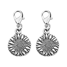 LQRI Sunflower Pendant Alloy Sunflower Charms Pendant Clip on Charm Zipper Pull Charms for Purse Handbag Jewelry,Set of 2 Sunflower Knitting Crochet Markers