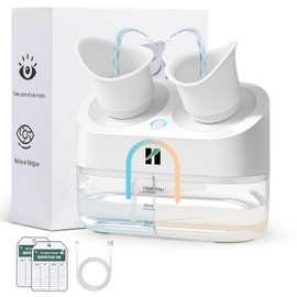 Huanyu Electric Portable Eye Wash Station 2 Clean Modes Emergency Eyewash Station Detachable Eye Wash Cup Washing Kit with Sewage System 100ml Water Tank Suitable for Dry Eyes Workplace Safety