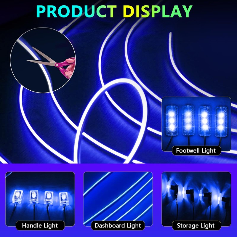 Defvnsy LED Interior Lighting Car, 17 in 1 RGB Acrylic