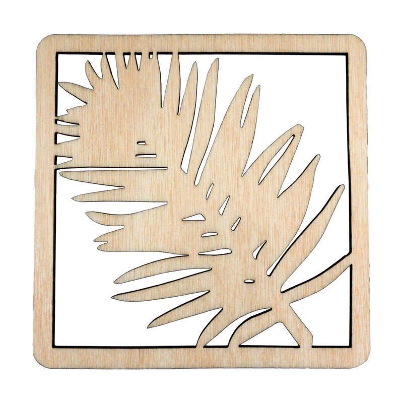 CHIC&CHARM Set of 8 Wooden Leaf Shaped Coasters - Perfect