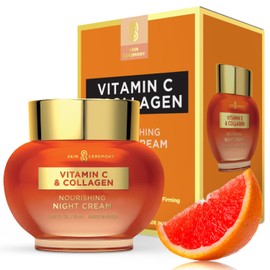 Skin Ceremony Vitamin C & Collagen Face Moisturizer - Anti-Aging, Skin Tightening, Reduces Wrinkles - Dermatologist Tested, Cruelty-Free Korean Skin Care for All Skin Types - 1.69 Fl. Oz