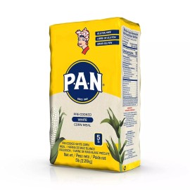 White P.A.N. White Corn Meal – Pre-cooked Gluten Free and Kosher Flour, 2 Size ... - 5 lb (Pack of 1)