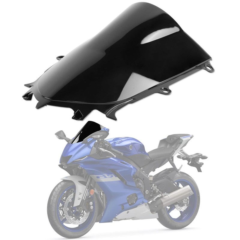 Motorcycle Windshield, PSLER Front Windshield Windscreen for YZF R6 600