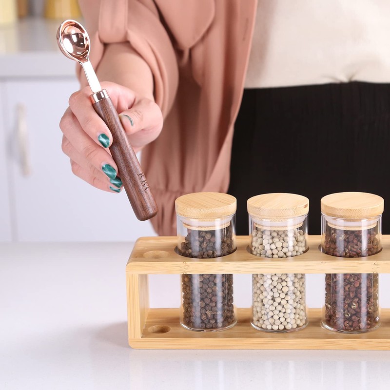 KKC HOME ACCENTS Glass Spice Jars set of 6 with