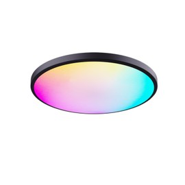 OMTO Smart WiFi Ceiling Light, RGB+CCT LED Ceiling Light Fixture, Compatible with Alexa Google Home,16 Million Multi-Color 3000-6500K,for Bedroom, Living Room. (Black, 1 PCS)
