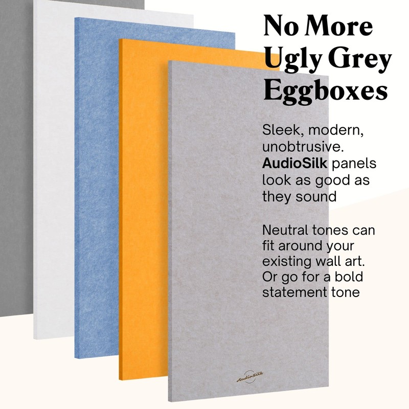 AudioSilk Acoustic Panels, 2 Pack, Large, 46" x 23", Black