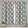 Ambesonne Christmas Valance and Curtain 3 pcs Set, Xmas Theme