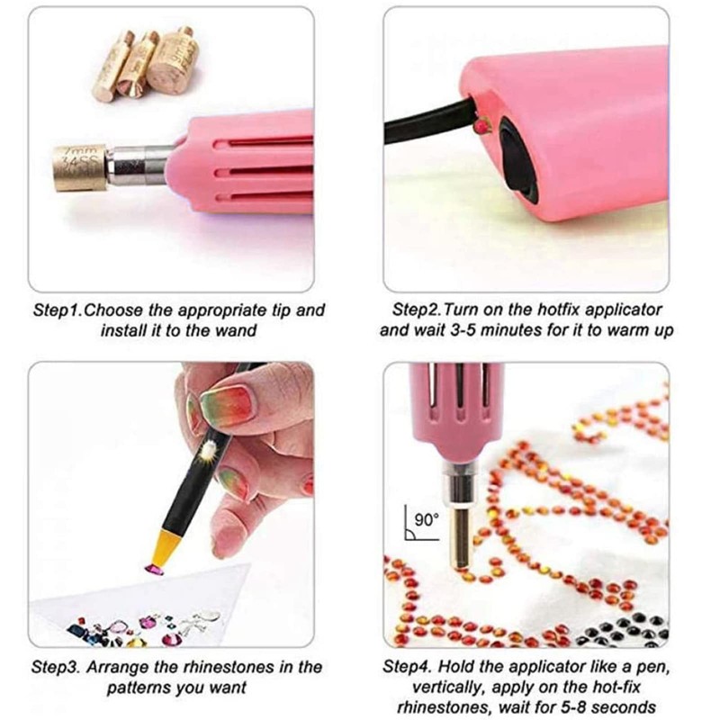 Hotfix Rhinestone Applicator, 7 in 1 Professional Iron-on DIY Hot