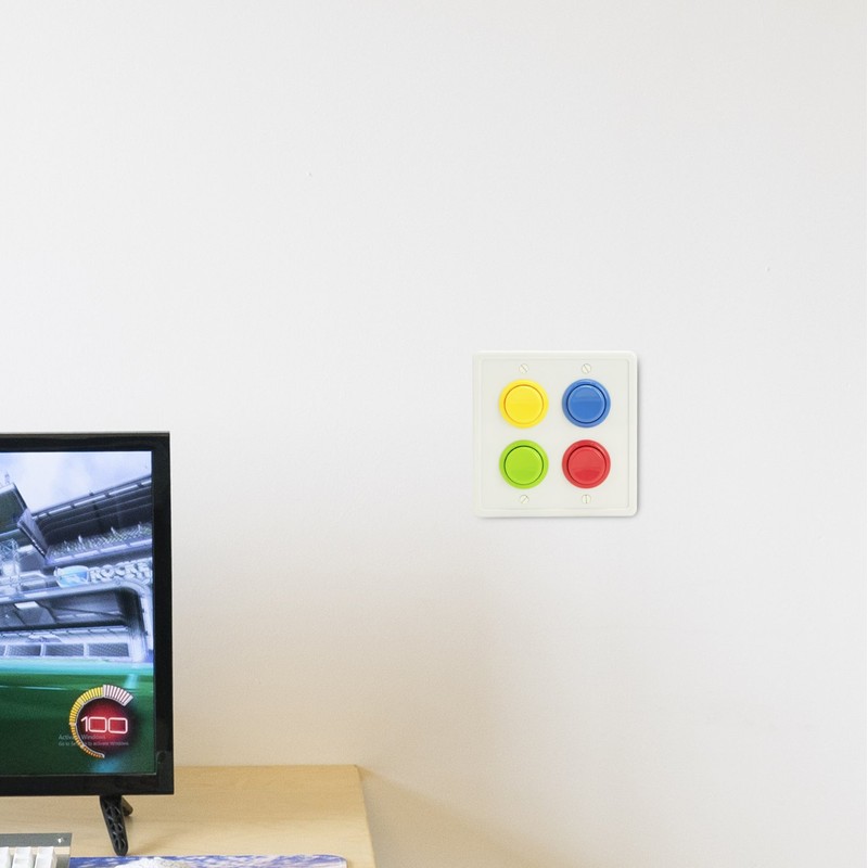 Arcade Light Switch Plate Cover, (White/Red,Blue,Green,Yellow) Double Switch, 2-Gang Standard
