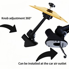 2 Pack Car Cymbal Air Vent Mounted, Golden – 14 cm Dia. Mini Drum Crash Cymbal for Endless Rhythmic Fun on the Road Music Lover Gift