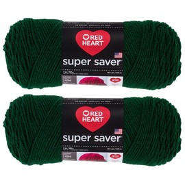 Bulk Buy: Red Heart Super Saver (2-pack) (Hunter Green, 7 oz each skein)