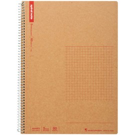Maruman SPIRAL NOTE BASIC 7.44 x 9.92 inches (B5), 5mm-squared, 80 Sheets (N246ES)