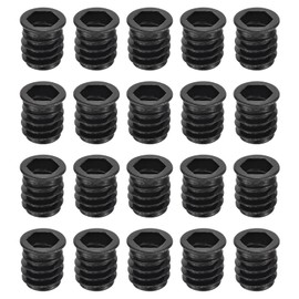 sourcing map 50Pcs Threaded Inserts, M8-1.25x15 Zinc Plated Carbon Steel Hex Socket Drive Screw-in Nut Threaded Inserts for Wood Working Tools and Accessories