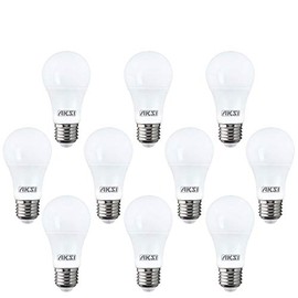 Foco LED AKSI A19 (Luz Blanca, Luz cálida) - pack de 10 - (Luz Blanca, 12 W) - Ideal para adornar cocina, recamara, estancia, restaurantes, salas de estar led solar