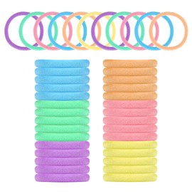 Pack of 100 Girls Hair Bobbles, 4 cm Large Seamless Colourful Elastic Hair Scrunchies, Soft Loom Bands, Gifts for Girls and Children, 6 Colours Available (Colour 1)