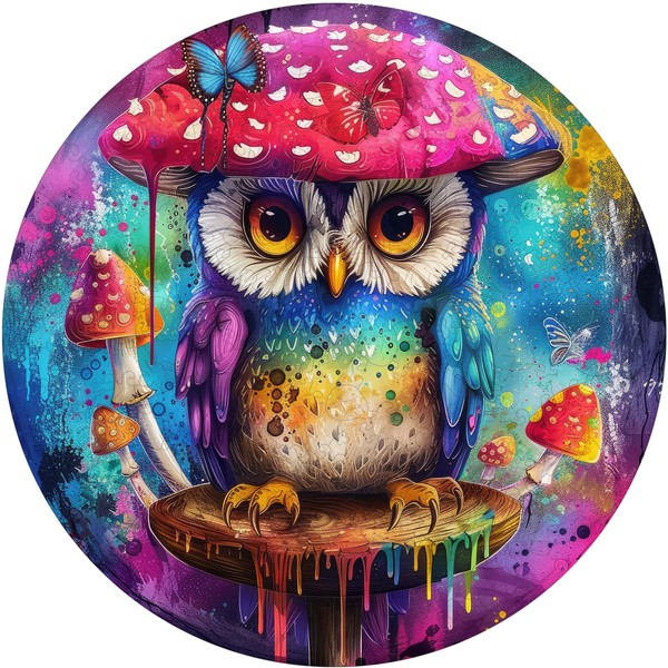 delobil Wooden Puzzles for Adults, Owl & Mushroom Wooden Puzzles