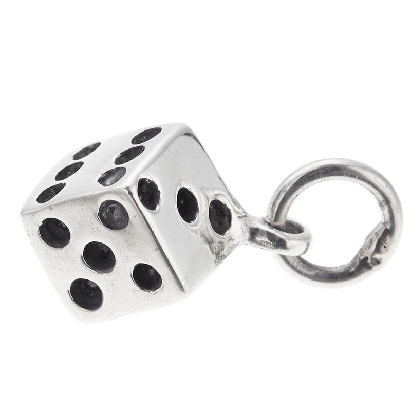 Accessory Shop Piana 925 Sterling Silver Mini Dice 3D Pendant