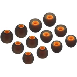 ALXCD Ear Tips Compatible with JBL Tune 125TWS Headphones, 6 Pairs S M L Sizes Replacement Silicone Earbud Tips, Compatible with JBL Tune 125TWS，Black/Orange