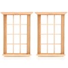Housoutil Miniature Furniture Wooden Windows: 2 Pieces Mini Window Frame