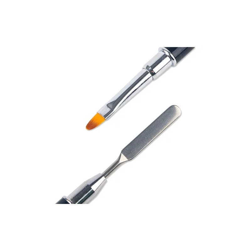 4 Pinceles Para Uñas Polygel/acrigel Doble Con Espátula