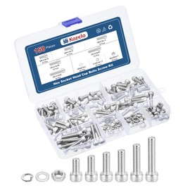 Kozelo 150pcs M5 Socket Head Cap Screws Bolts Nuts Assortment Kit - [M5x10/12/14/16/20/25mm] 304 Stainless Steel Allen Socket Drive for 3D Printer