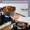 TLGREEN Cast Iron Dutch Oven Pot with Lid, Pot (5.1QT)