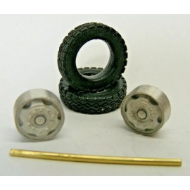Don Mills Models Budd 6-Hole Front Wheel Set  1-Axle for Trucks 1:48 Scale