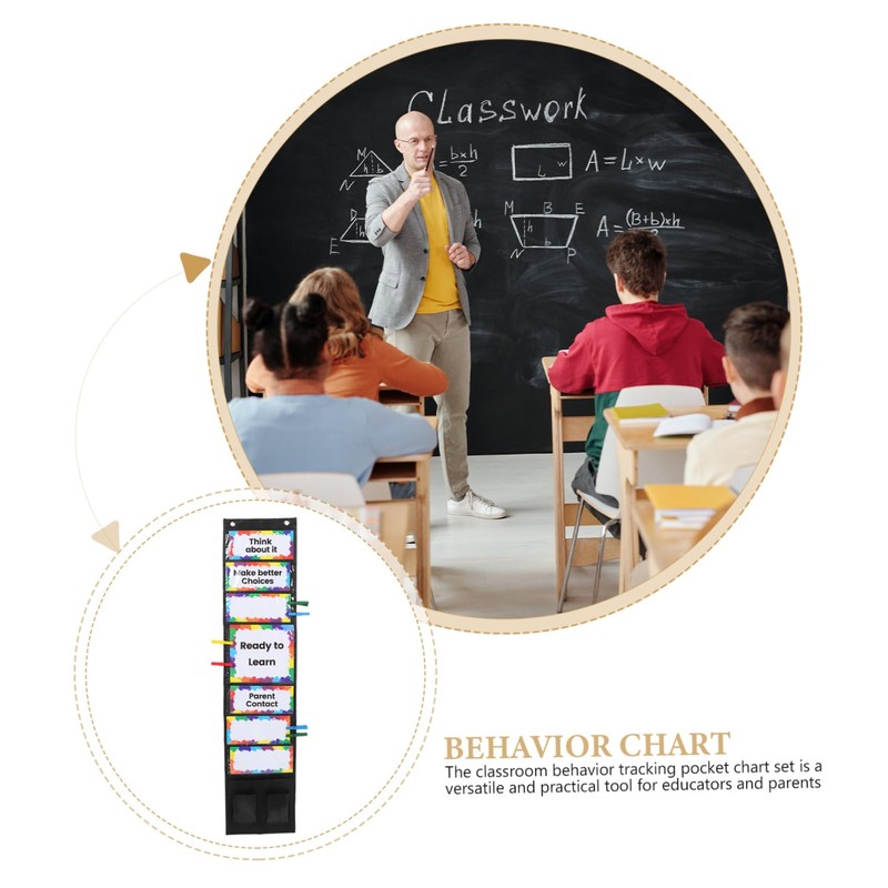 jojofuny 1 Set Classroom Behavior Chart Set Pocket Chart for