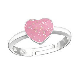 Children's Ring 925 Real Silver Girls’ Ring, Enamel Crystals, Adjustable, Silver