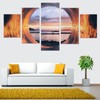 5PCS Frameless Canvas Painting Seaport Pattern Wall Art Picture for