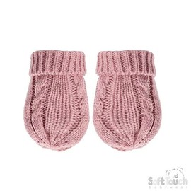 Mini Mart Online Limited Baby Infant Knitted Cable Mitts Mittens Boy Girl Nb-12 Months, Rose