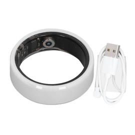 Smart Ring White IP68 Waterproof BT Pedometer Sleep Monitoring Rechargeable Smart Ring Health Tracker for Daily Use Fitness 9