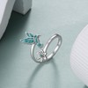 Hummingbird Ring 925 Sterling Silver Turquoise Hummingbird Jewelry for Women