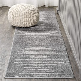 JONATHAN Y MOH205B-28 Aya Berber Stripe Geometric Indoor Farmhouse Area-Rug Bohemian Minimalistic Striped Easy-Cleaning Bedroom Kitchen Living Room Non Shedding, 2 X 8, Gray,Cream