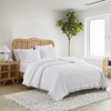 HORIMOTE HOME White Ruffled Quilt Twin Size, Stone-Washed Microfiber Lightweight