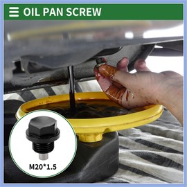PARSLUCK Universal Oil Pan Screw Oil Drain Plug Sump Drain Nut Bolt, M20x1.5, Aluminium Alloy, Black, 1 Set Stable
