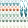120 Pack Multi-Purpose Laundry Hanging Clips with Plastic Rope, Heavy