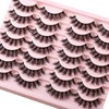 QUNETY Lashes False Eyelashes Wispy Fake Mink Lash Strips Fluffy