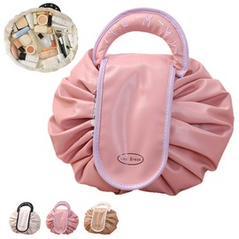 LHLZNB Travel Makeup Bag - Large Cosmetic Bags for Women, Stylish Makeup Organizer & Pouch for All Your Beauty Essentials, Perfect as a Make up Bag or Travel Makeup Organizer (Pink)