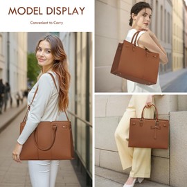 Laptop Bag for Women 15.6 Inch Laptop Tote Bag Waterproof Pu Leather Work Bag Computer Briefcase Office Teacher Handbag