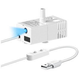 Veken Replacement Pump for 50oz, 95oz and 108oz Pet Fountain Cat Water Fountain Dog Water Dispenser Ultra Quiet Long Lifespan Water Pump, USB Cable, LED Lights