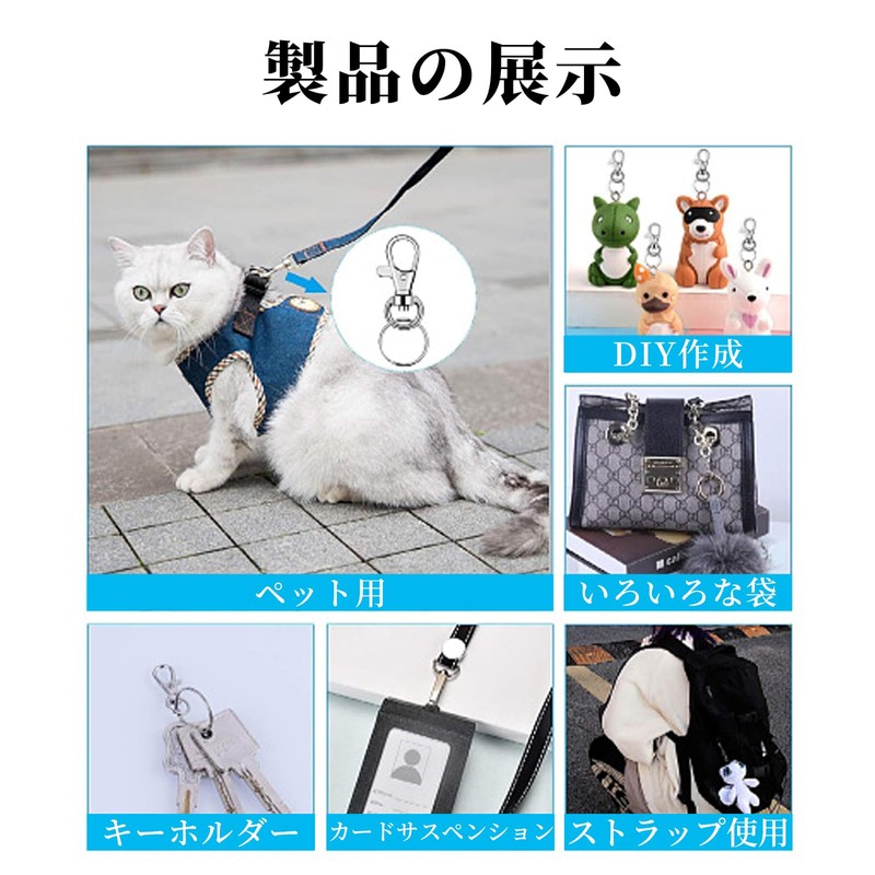 FineGood Keychain Hardware 5-Piece Set Double Ring Keychain Hardware Keyring