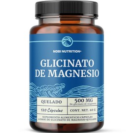Glicinato de Magnesio 500 mg | Alta Absorción Vegano | 120 Cápsulas | Mejora el Sueño, Relajación Muscular y Huesos Fuertes | Magnesio Quelado Sin GMO