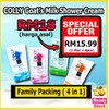 Colly Refil Pack Goat's Milk Shower Cream 1 liter Mandian