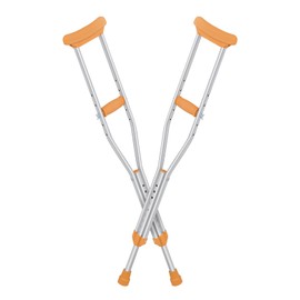 monicare Underarm Crutches for Youth 4'6" - 5'2" Aluminum Adjustable Lightweight Ergonomic Walking Crutches with Underarm Pads and Hand Grips (1 Pair, Small)