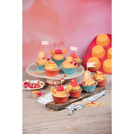 Original Kaiser Happy Colors Muffin Tray for 12 Muffins, Muffin Mould 38 x 27 cm, Non-Stick Coating, Standard Size, Cupcake Moulds, Happy Bicolour, Orange/Pink